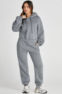 Dropped Shoulder Hooded Top and Pants Active Set Trandify Deal