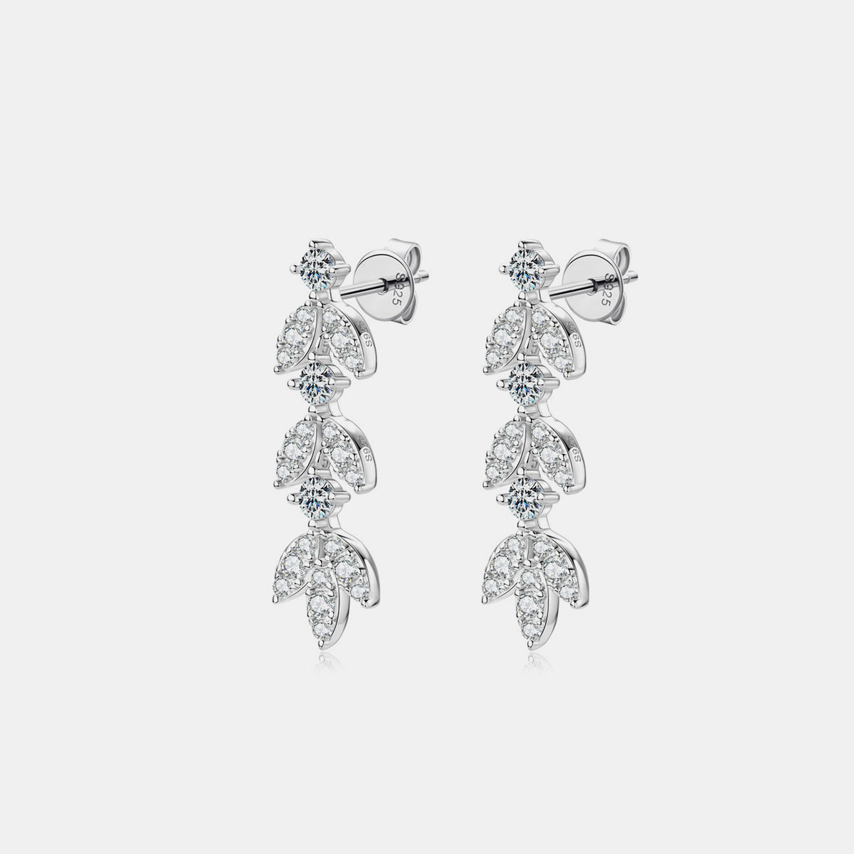 925 Sterling Silver Moissanite Leaf Earrings Trandify deal