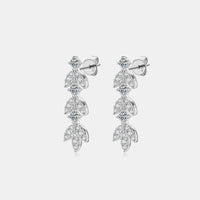 925 Sterling Silver Moissanite Leaf Earrings Trandify deal