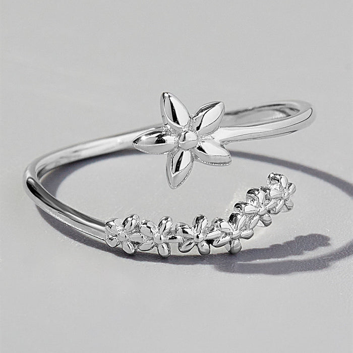 925 Sterling Silver Flower Ring Trandify Deal