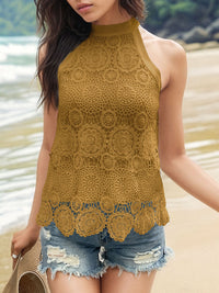 Lace Tied Mock Neck Tank Trandify deal