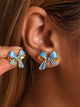 Stainless Steel Oil Drip Bow Stud Earrings – Trendy and Durable Fashion Accessory for Women | TrandifyDeal