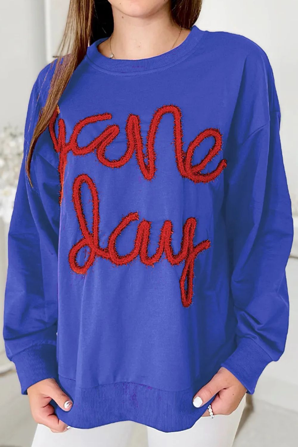 Round Neck Long Sleeve Sweatshirt Trandify Deal