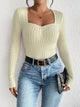 Honey Ribbed Long Sleeve T-Shirt Trandify Deal