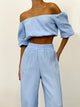 Off Shoulder Long Sleeve Top and Pants Set Trandify deal