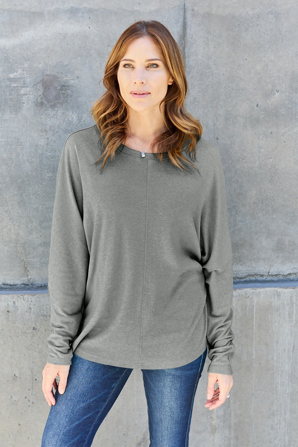 Double Take Full Size Round Neck Long Sleeve T-Shirt Trandify Deal
