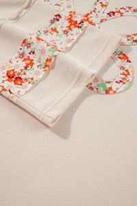 Exposed Seam Slit Floral Round Neck Blouse Trandify Deal