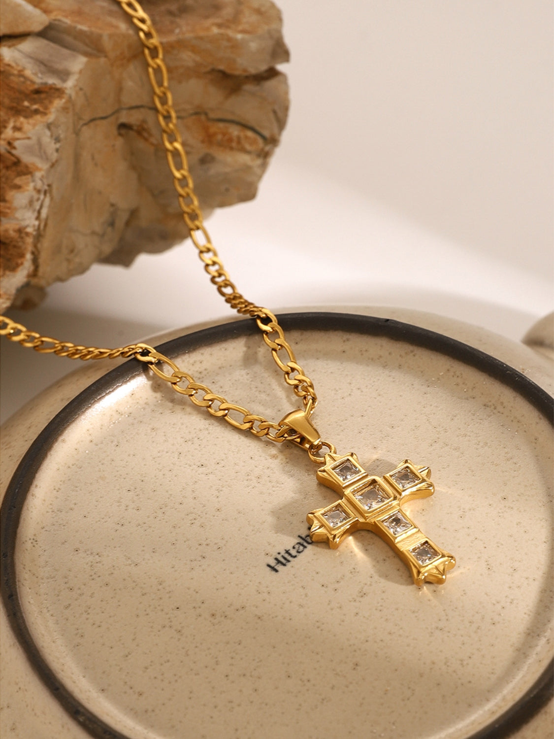 Stainless Steel Zircon Cross Pendant Necklace Trandify Deal