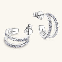 Moissanite 925 Sterling Silver C-Hoop Earrings Trandify Deal