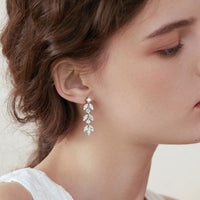 925 Sterling Silver Moissanite Leaf Earrings Trandify deal