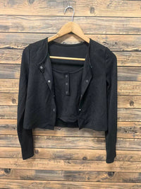 Ribbed Knit Cardigan and Tank Top 2-Piece Set