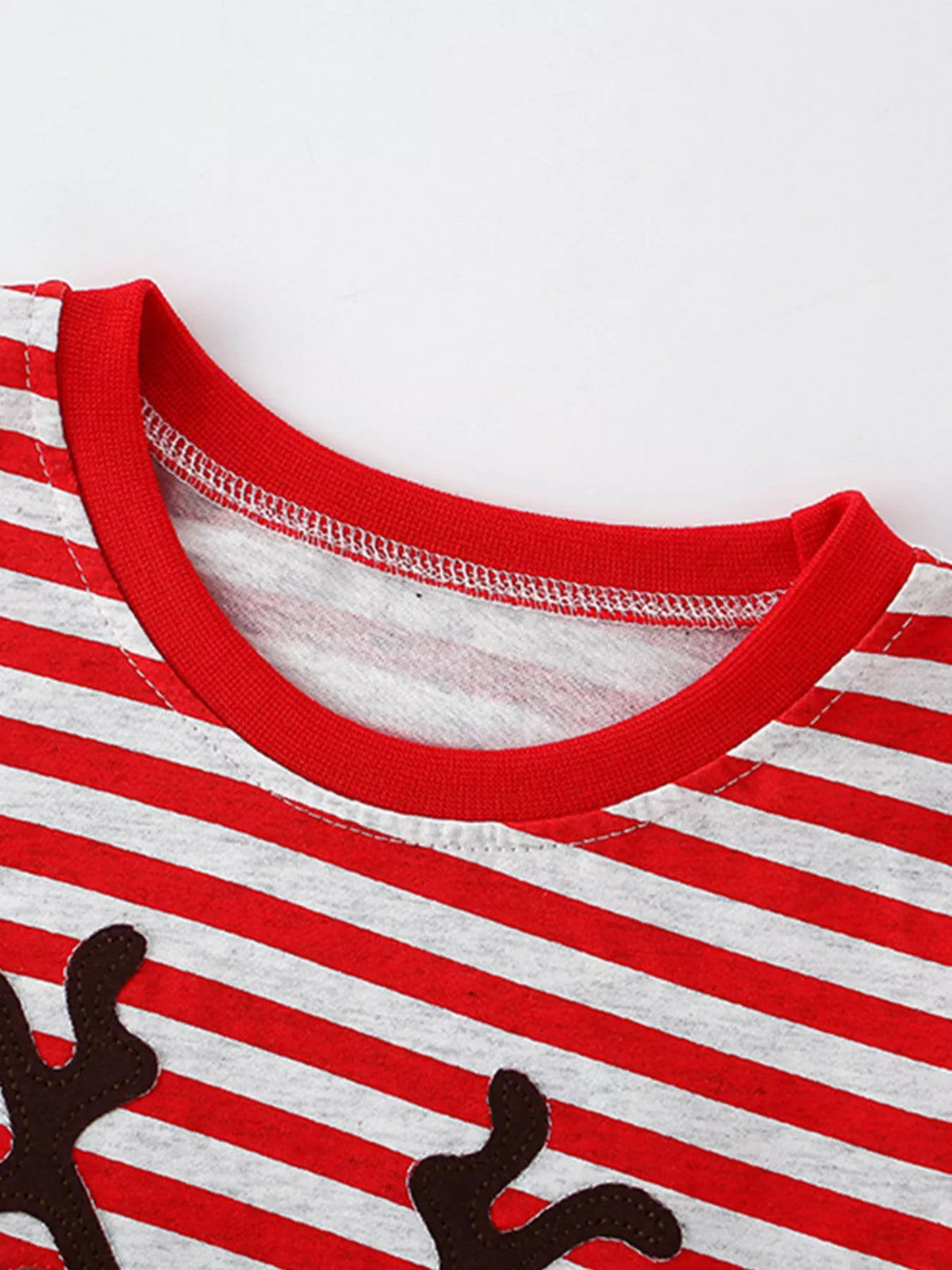 Kids Reindeer Tee - Striped Long Sleeve Holiday Top