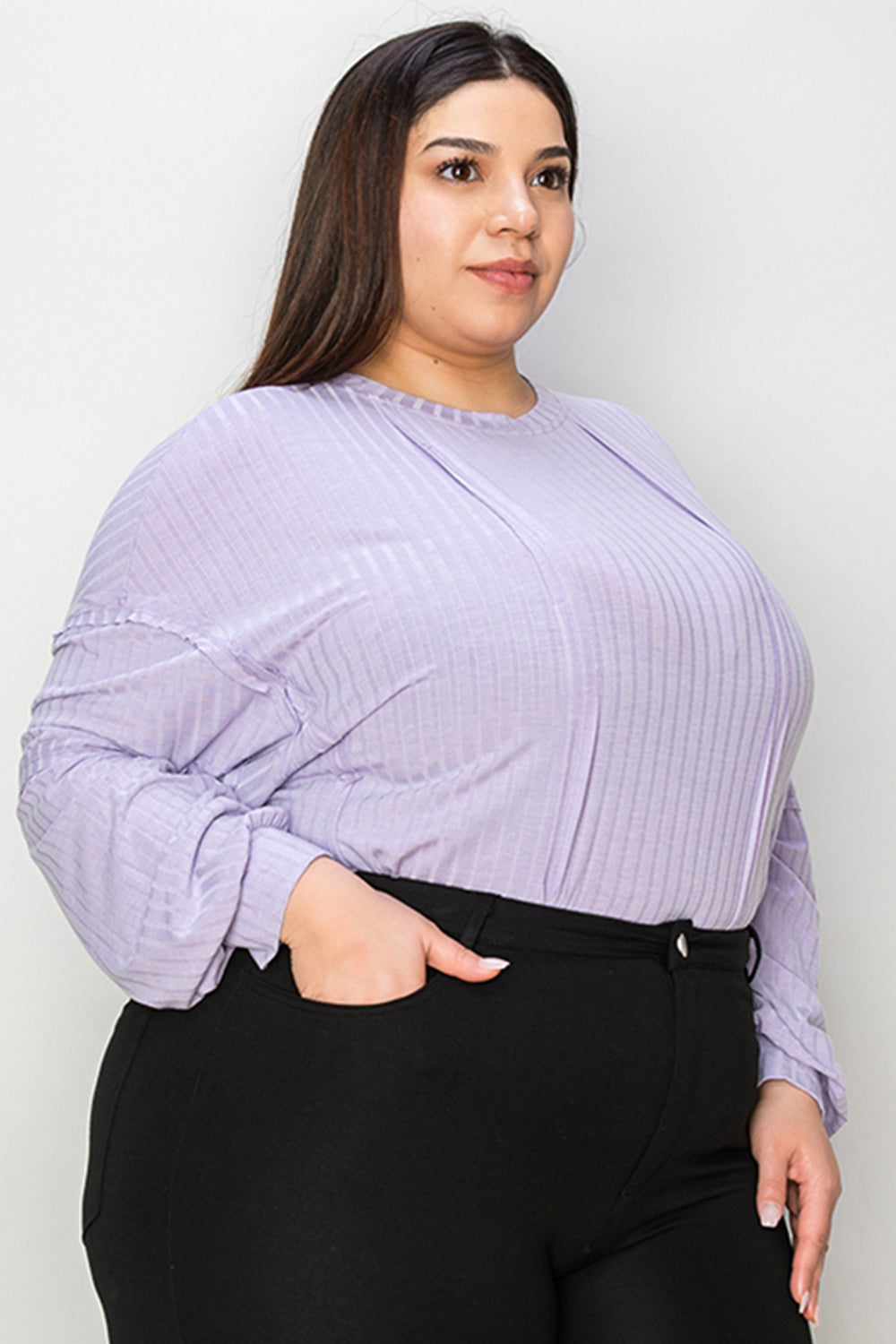 Basic Bae Full Size Ribbed Round Neck Long Sleeve T-Shirt Trandify Deal