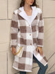 Cozy Plaid Fleece Longline Winter Coat for Women