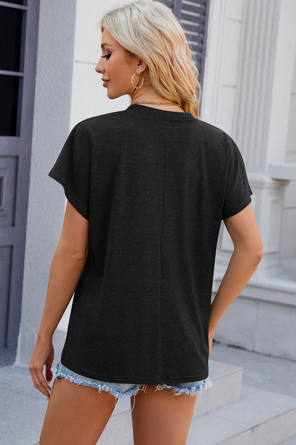 V-Neck Short Sleeve T-Shirt Trandify deal