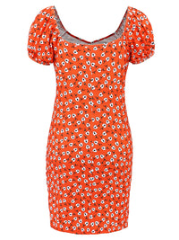 Printed V-Neck Short Sleeve Mini Dress Trandify deal