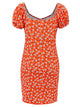 Printed V-Neck Short Sleeve Mini Dress Trandify deal