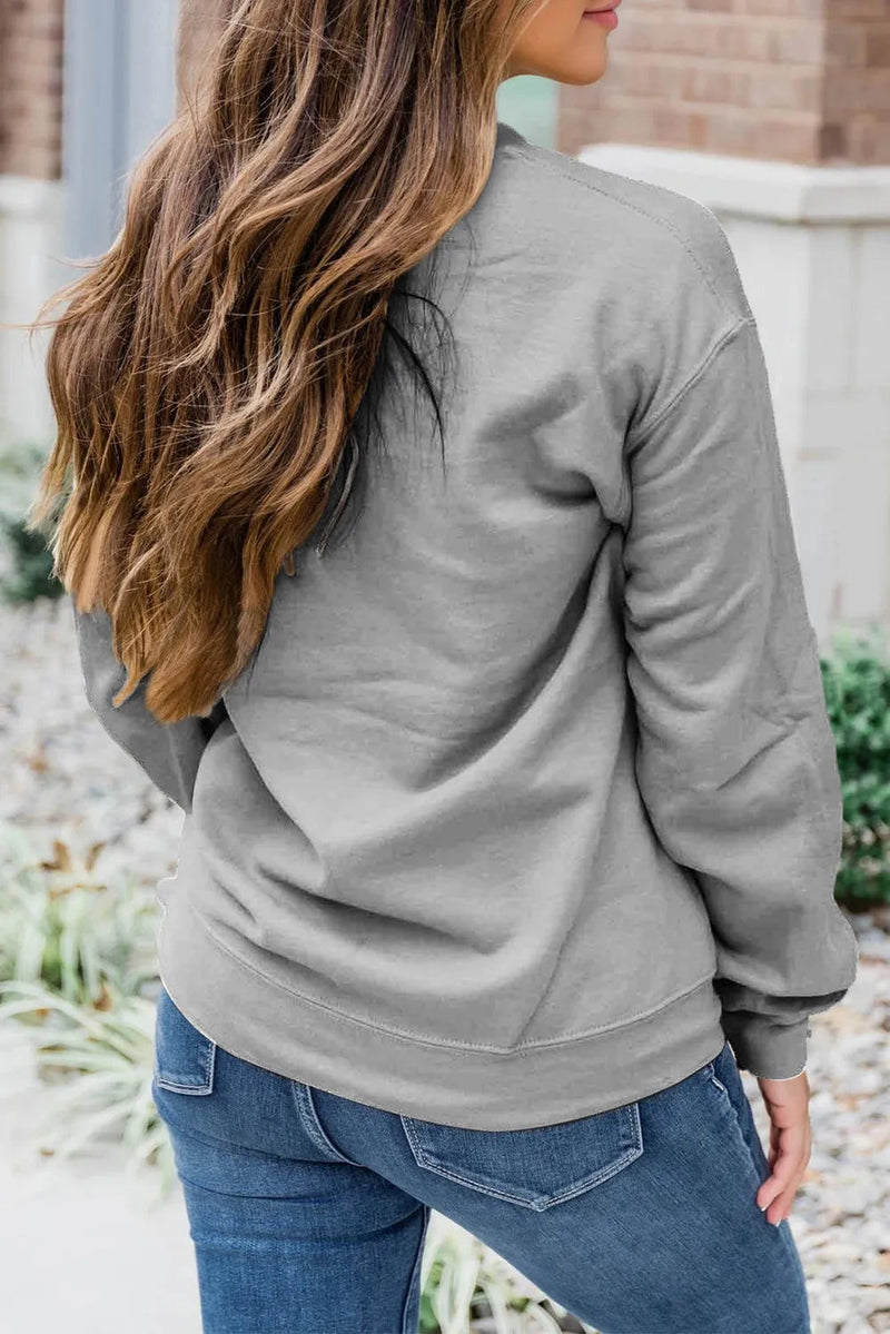 Sequin Baseball Long Sleeve Sweatshirt Trandify Deal