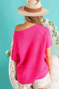 BiBi Texture Round Neck Short Sleeve Knit Top Trandify deal