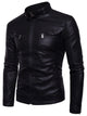 Men's Plus Size Motorcycle Leather Jacket - Casual Biker Jacket