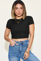 Basic Bae Full Size Ribbed Round Neck Short Sleeve T-Shirt Trandify Deal