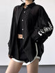 Women’s oversized button-up long sleeve shirt in beige, relaxed fit linen blend top for casual outfits