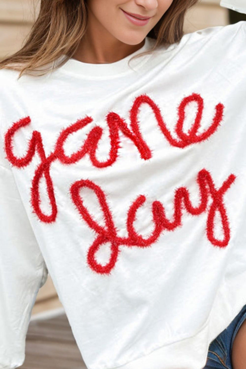 Round Neck Long Sleeve Sweatshirt Trandify Deal