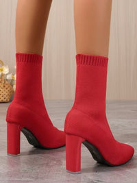 Point Toe Block Heel Boots Trandify Deal