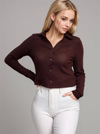 Johnny Collar Long Sleeve Knit Shirt Trandify Deal