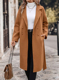Perfee Dropped Shoulder Tie Waist Coat Trandify Deal