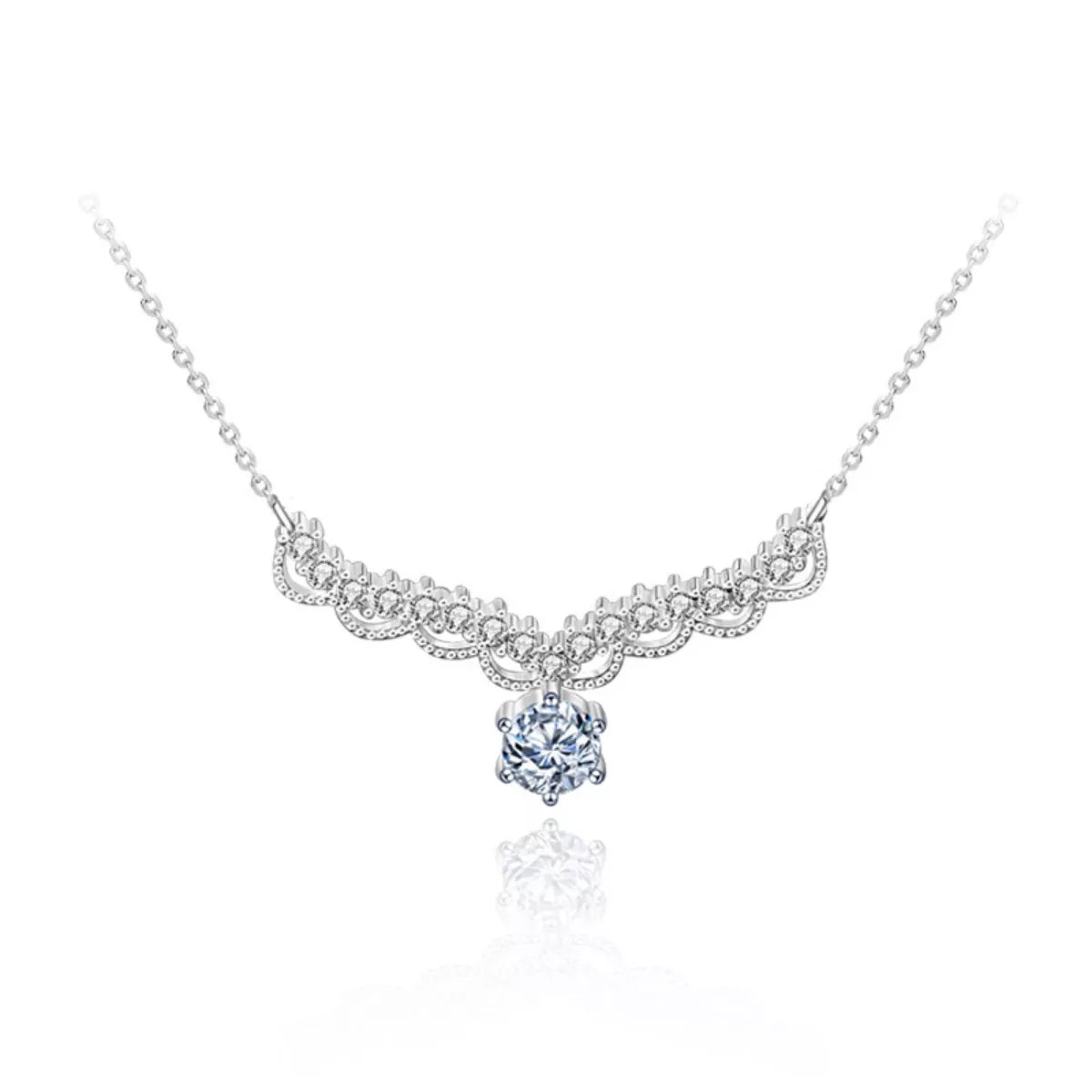 0.5ct Moissanite Sterling Silver Necklace for Women