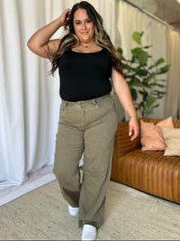 RFM Full Size High Rise Garment Dye Wide Leg  Jeans Trandify Deal