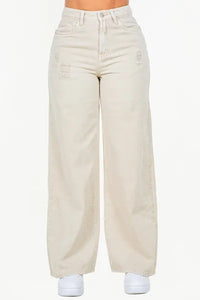 American Bazi High Waist Distressed Wide Leg Jeans for Women – TrendifyDeal