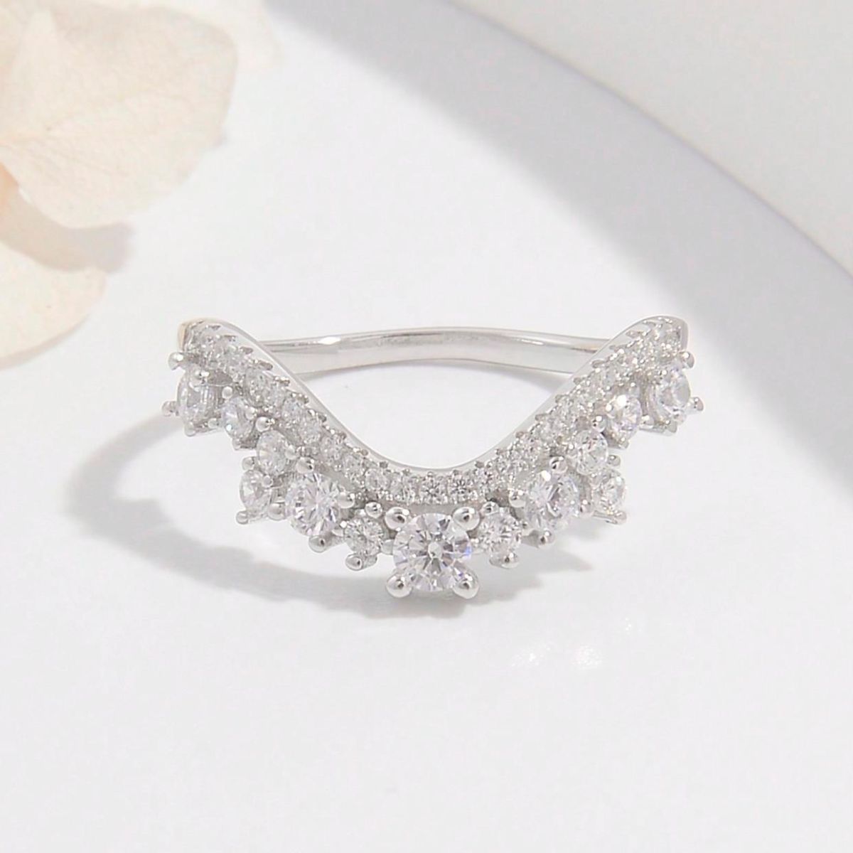 925 Sterling Silver Inlaid Zircon Ring Trandify Deal