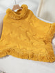 Fuzzy Hem Cable-Knit Poncho Trandify Deal