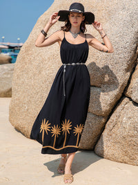 Embroidered Scoop Neck Midi Cami Dress Trandify Deal