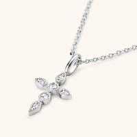 925 Sterling Silver Moissanite Cross Pendant Necklace Trandify Deal