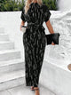 Trendy Printed Mock Neck Jumpsuit for Women – Fashionable Wide-Leg Design – Trandifydeal