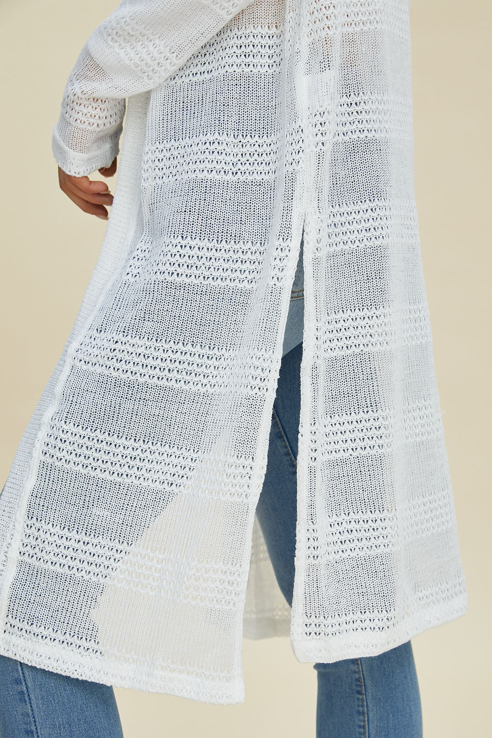 Double Take Full Size Open Front Longline Cardigan Trandify deal