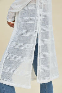 Double Take Full Size Open Front Longline Cardigan Trandify deal