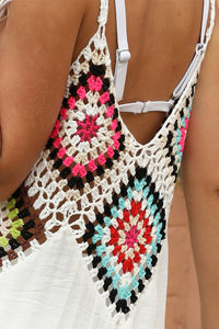 Geometric V-Neck Spaghetti Strap Cover Up Dress Trandify deal
