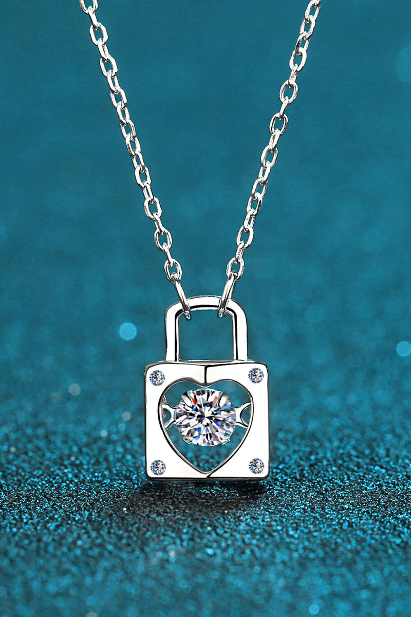 Adored Moissanite Lock Pendant Necklace Trandify Deal