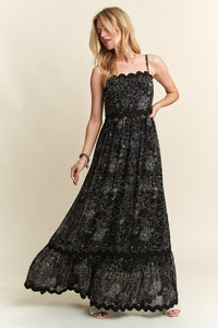 ADORA Floral Adjustable Strap Maxi Cami Dress Trandify Deal