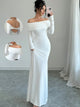 Sexy off-shoulder long sleeve bodycon maxi dress for women, perfect for night out and date nights