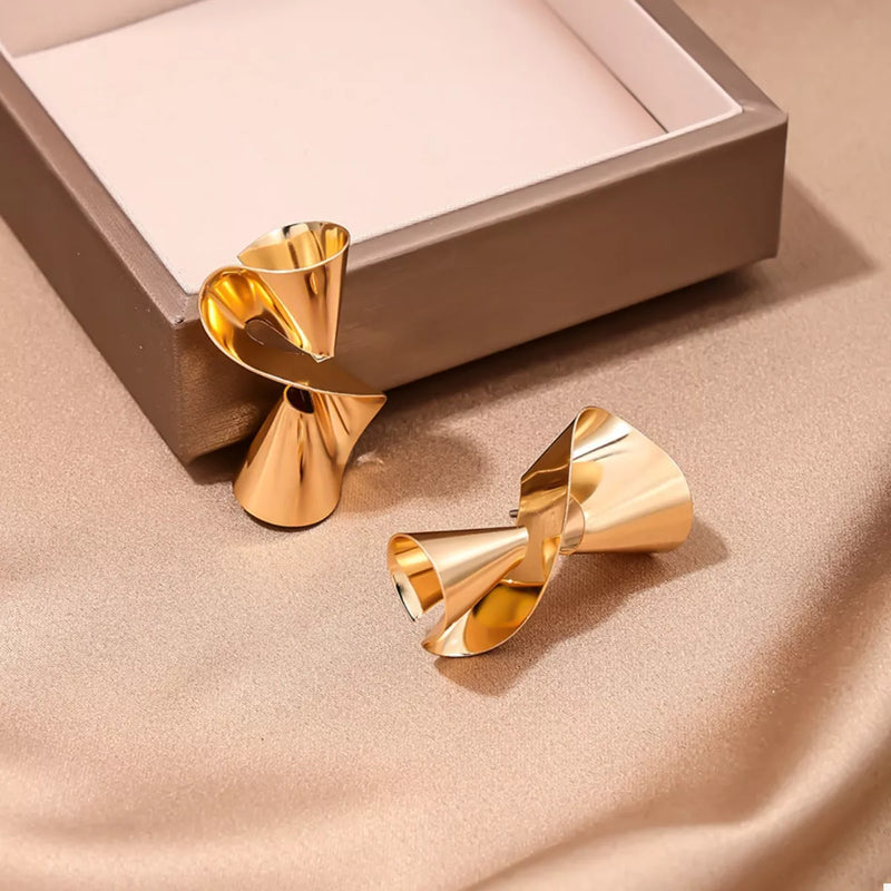 18K Gold-Plated Twist Hoop Earrings for Women, Minimalist Jewelry
