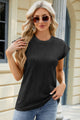 Round Neck Cap Sleeve T-Shirt Trandify deal
