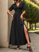 Perfee Lace Detail Slit V-Neck Short Sleeve Dress Trandify deal