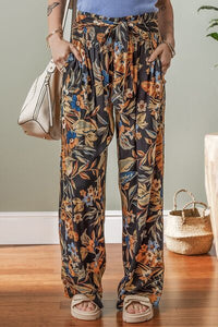 Floral shirred high waist wide leg pants for women – Trandify Deal