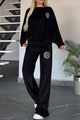 Full Size Boat Neck Long Sleeve Top and Pants Set Trandify deal