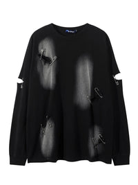 Men’s Distressed Vintage Tee – Soft Long Sleeve Crewneck | Free Shipping